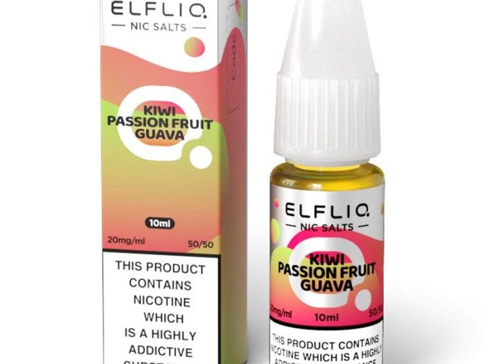 ELFLIQ Nic Salts Kiwi Passion Fruit Guava 20mg | ELF BAR Vape Juice Kiwi Passion Fruit Guava 20mg | Shop Vape Deals at URBAN VAPE